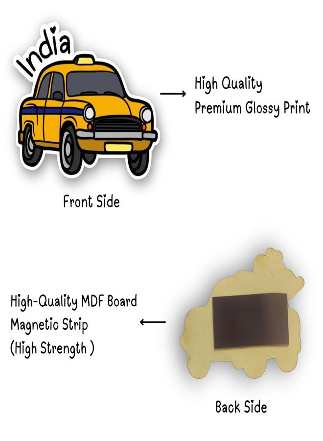 VERYFIRSTTALE India Fridge Magnet Set of 4 | MDF Fridge Magnets | Premium Glossy & Light Weight | India Souvenirs | Indian Fridge Magnets - Image 4